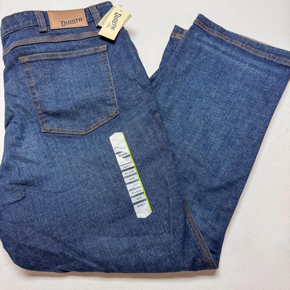 Duluth Trading Co Jeans‎ Mens 44x30 Blue DuluthFlex Ballroom Relaxed Fit Denim